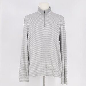 HUGO BOSS  Piceno Quarter Zip Mockneck Stripe Sweater Regular Fit Size XXL